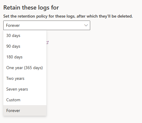 Audit Retention Log Time